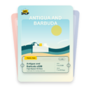Antigua and Barbuda eSIM travel pass showing 1 to 20GB data, valid for 7 to 30 days.