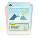 Australia and New Zealand eSIM travel pass showing 1 to 20GB data, valid for 7 to 30 days.