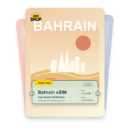 Bahrain eSIM travel pass showing 1 to 20GB data, valid for 7 to 30 days.