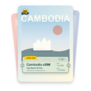 Cambodia eSIM travel pass showing 1 to 20GB data, valid for 7 to 30 days.