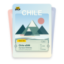 Chile eSIM travel pass showing 1 to 20GB data, valid for 7 to 30 days.