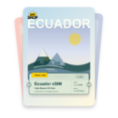 Ecuador eSIM travel pass showing 1 to 20GB data, valid for 7 to 30 days.