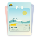 Fiji eSIM travel pass showing 1 to 20GB data, valid for 7 to 30 days.