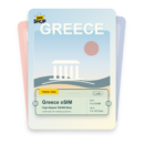Greece eSIM travel pass showing 1 to 50GB data, valid for 7 to 180 days.