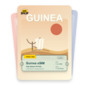 Guinea eSIM travel pass showing 1 to 20GB data, valid for 7 to 30 days.