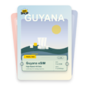 Guyana eSIM travel pass showing 1 to 20GB data, valid for 7 to 30 days.