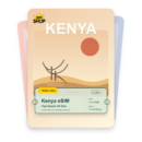 Kenya eSIM travel pass showing 1 to 20GB data, valid for 7 to 30 days.