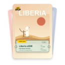 Liberia eSIM travel pass showing 1 to 5GB data, valid for 7 to 30 days.