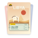 Libya eSIM travel pass showing 1 to 10GB data, valid for 7 to 30 days.