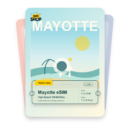 Mayotte eSIM travel pass showing 1 to 20GB data, valid for 7 to 30 days.