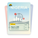 Nigeria eSIM travel pass showing 1 to 20GB data, valid for 7 to 30 days.