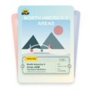 North America 3 Areas eSIM travel pass showing Standard + GB/day data, valid for 1 to 90 days.