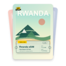 Rwanda eSIM travel pass showing 1 to 20GB data, valid for 7 to 30 days.