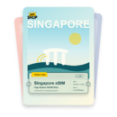 Singapore eSIM travel pass showing Standard + GB/day data, valid for 1 to 30 days.