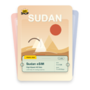 Sudan eSIM travel pass showing 1 to 5GB data, valid for 7 to 30 days.