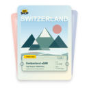 Switzerland eSIM travel pass showing 1 to 50GB data, valid for 7 to 180 days.