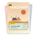 Tanzania eSIM travel pass showing 1 to 20GB data, valid for 7 to 30 days.