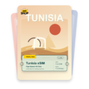 Tunisia eSIM travel pass showing 1 to 20GB data, valid for 7 to 30 days.