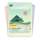 Uganda eSIM travel pass showing 1 to 20GB data, valid for 7 to 30 days.