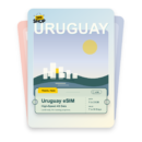 Uruguay eSIM travel pass showing 1 to 20GB data, valid for 7 to 30 days.